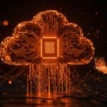 Imagen editorial de vulnerabilidad L1TF y Spectre en seguridad cloud, destacando riesgos en hardware y virtualización para startups.