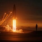 Cohete reutilizable de LandSpace despegando con energía, simbolizando competencia con SpaceX y tendencias en tecnología espacial.
