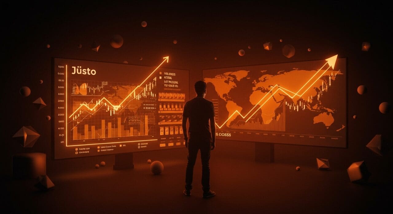 Fundador de startup mexicana frente a interfaz digital de supermercado reflejando crecimiento, expansión y cierre de retail digital.