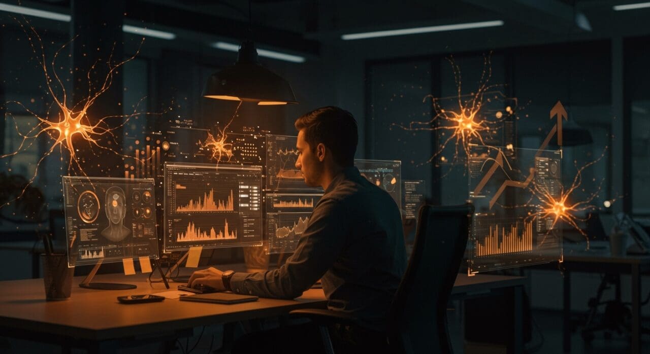 Ingeniero fundador trabajando en IA aplicada a salud mental en startup de San Francisco, destacando oportunidades de crecimiento y operaciones.