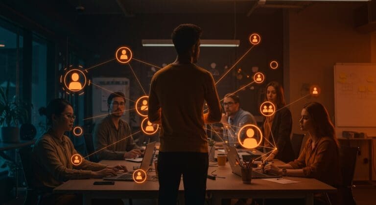 Liderazgo auténtico fomentando confianza y comunicación honesta para equipos sólidos en startups.