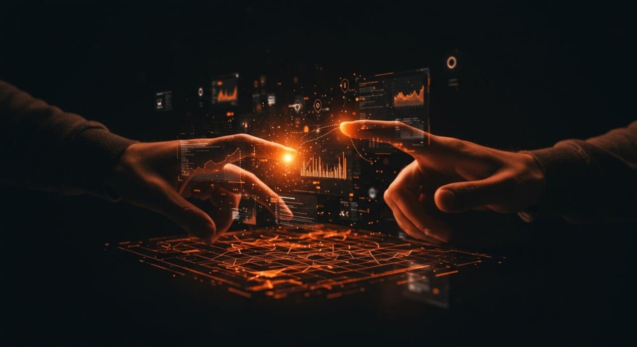 Logging estructurado y eventos visualizados en interfaz SaaS con metáforas de observabilidad y debugging en tecnología moderna.