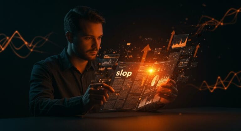 Fundador tecnológico analizando la palabra 'slop' como reflejo del impacto del contenido generado por IA y tendencias digitales.