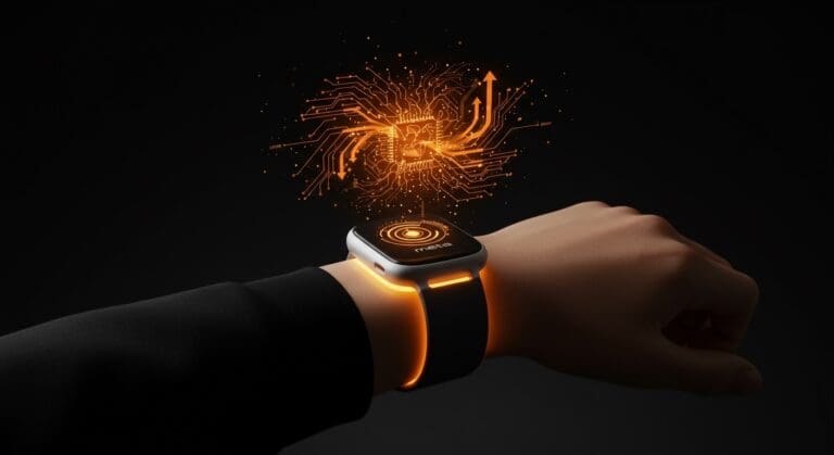 Dispositivo wearable inteligente con visualizaciones de inteligencia artificial que representa la adquisición de Limitless por Meta y la innovación en hardware tech LATAM.