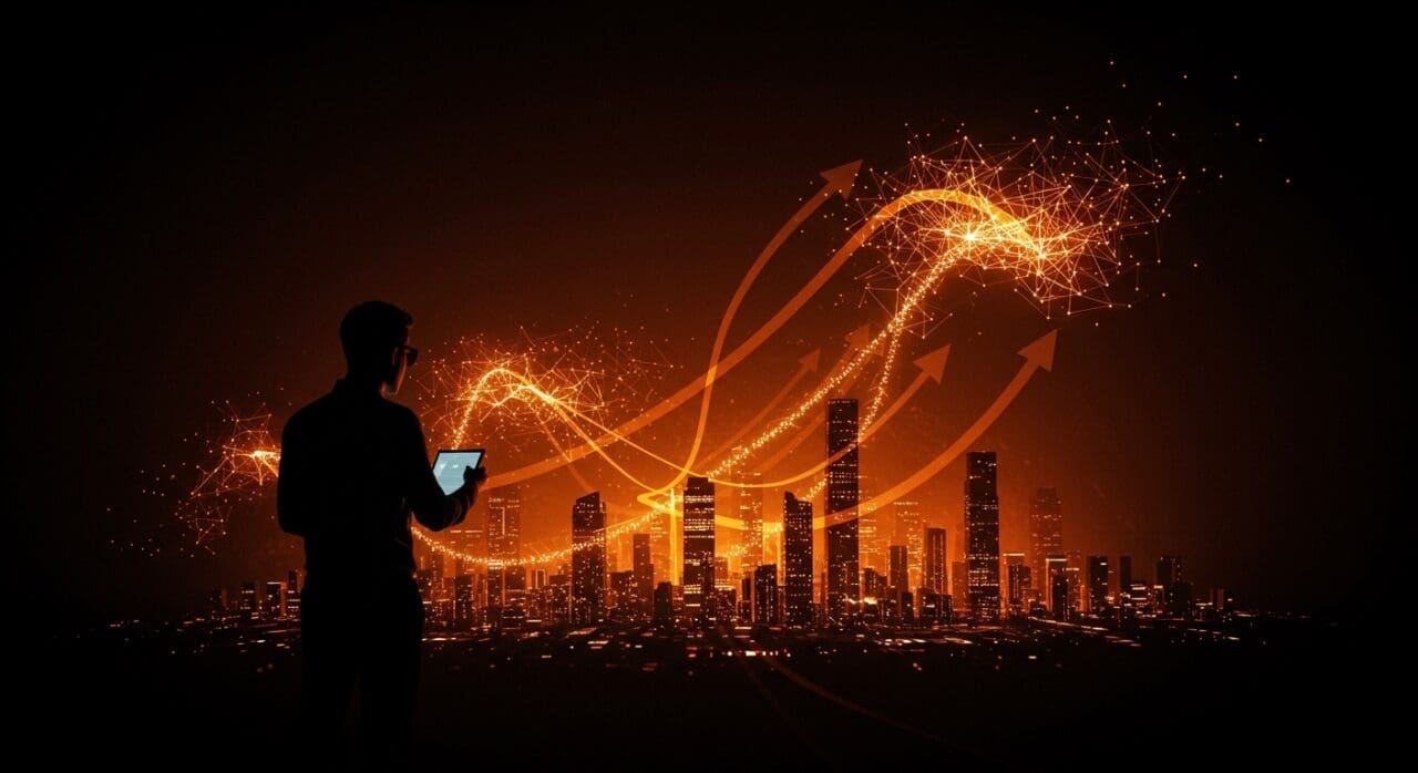 Visualización de la adquisición de la startup de IA Manus por Meta, destacando tendencias de inversión tecnológica y oportunidades para founders hispanos.