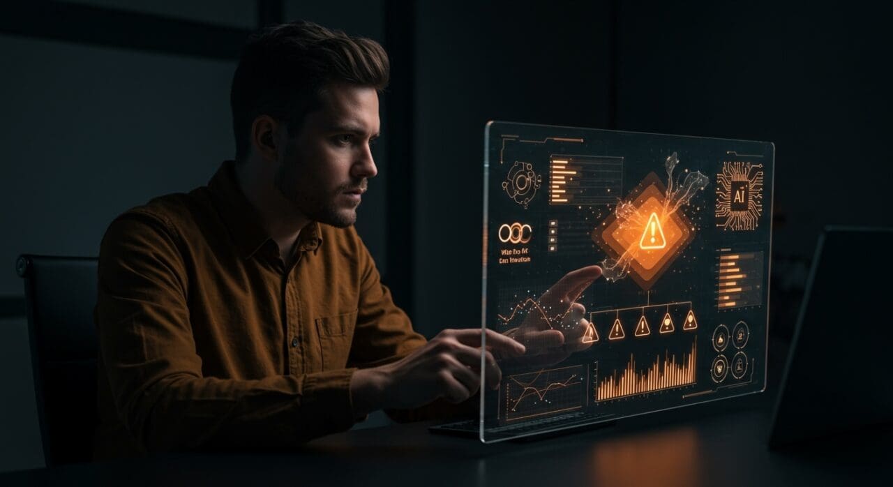 Estándar militar MIL-STD-882E visualizado mediante interfaz digital que muestra niveles de control y riesgos en software de IA y automatización.