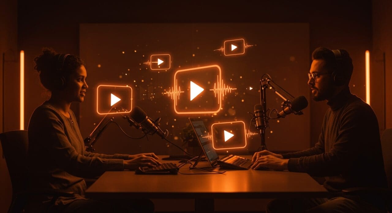 Video podcasts de Netflix e iHeartMedia destacando alianzas estratégicas en contenido digital y tendencias de streaming.