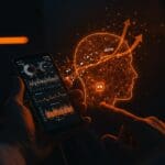 Dispositivo digital moderno para diagnóstico remoto de trastornos del sueño con elementos de inteligencia artificial e innovación en salud digital.