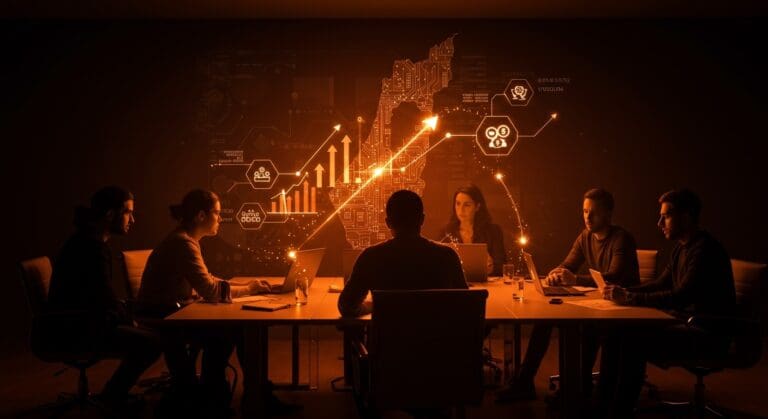 Emprendedores israelíes colaborando en ecosistema startup resiliente con inversión tecnológica durante tiempos de guerra.