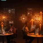 Startup founders colaborando en tecnología avanzada de IA, chips y servicios cloud en AWS re:Invent 2025 para LATAM.