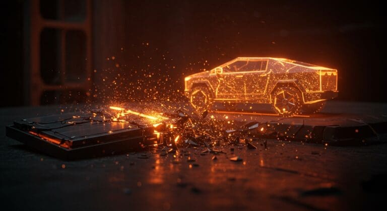 Colapso de la cadena de baterías 4680 de Tesla afectando la producción del Cybertruck y los retos en innovación de vehículos eléctricos.