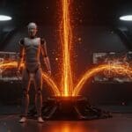 Robot humanoide futurista representando la inversión en IA y hardware de startups tecnológicas con un enfoque en robótica humanoide.