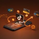 Representación digital de TikTok Shop y tarjetas de regalo digitales en el contexto de tendencias e-commerce y competencia con Amazon y eBay.