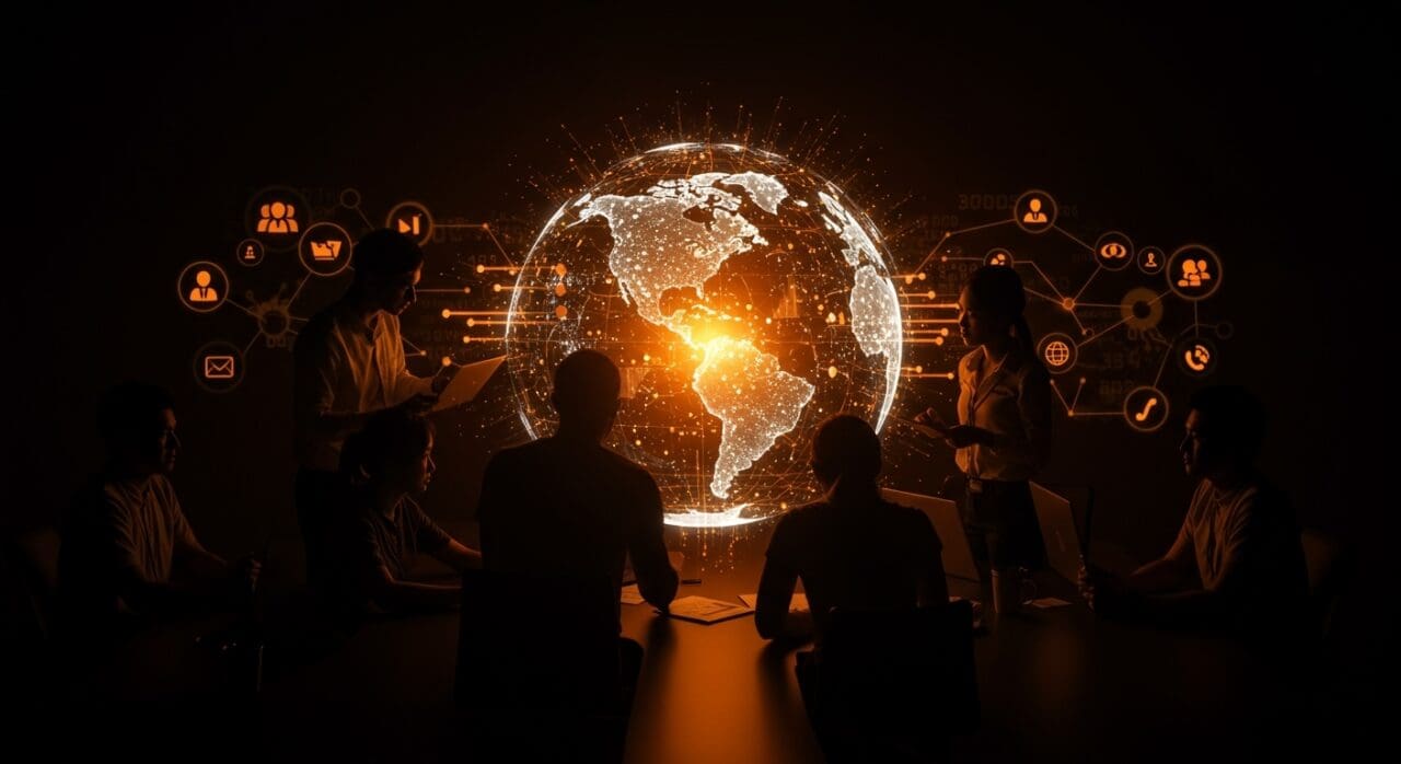 Trabajadores tecnológicos hispanos analizando movilidad global de talento y desafíos de visas H-1B en EE.UU.