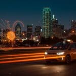 Robotaxi autónomo de Uber y Avride en Dallas representando el futuro de la movilidad autónoma y startups tecnológicas.