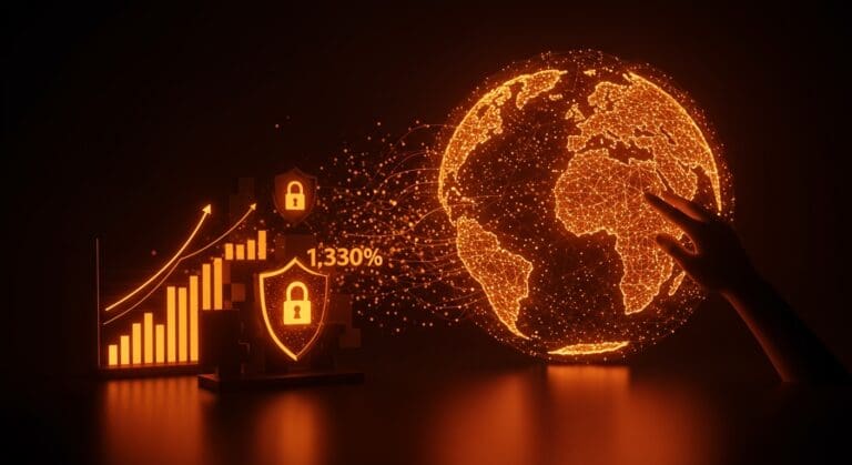 Incremento del uso de VPN en el Reino Unido tras la UK Online Safety Act representado con un globo digital y elementos de privacidad y regulación tecnológica.