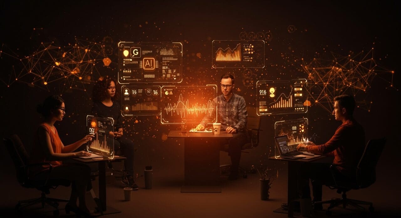 Fundadores de startups latinoamericanas usando inteligencia artificial para entrenamiento comunicativo con tecnología multilingüe y herramientas de IA aplicada.