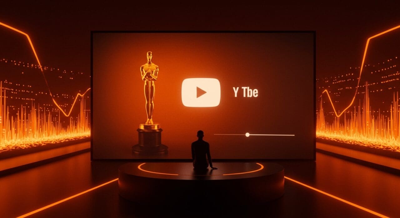 Transmisión en vivo de los Oscars vía streaming en YouTube, destacando la transformación digital y tendencias de mercado en eventos en vivo.