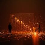 Acceso indebido a datos personales en entorno tecnológico, ilustrando riesgos legales y de seguridad en startups y compliance legal.