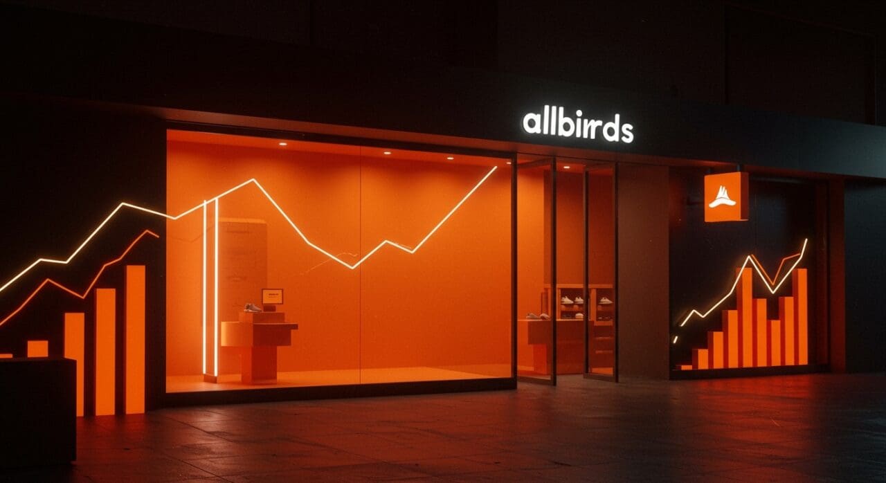 Fachada de tienda Allbirds cerrada en San Francisco, representando desafíos y adaptación en el mercado retail de startups tecnológicas.