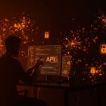 Fundador frente a interfaz futurista mostrando restricciones de API de Anthropic en OpenCode CLI, destacando implicancias para startups de IA automatizada.