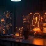 Equipo de startup tecnológica diseñando arquitectura Intent-First para IA conversacional, mejorando automatización y experiencia del usuario.