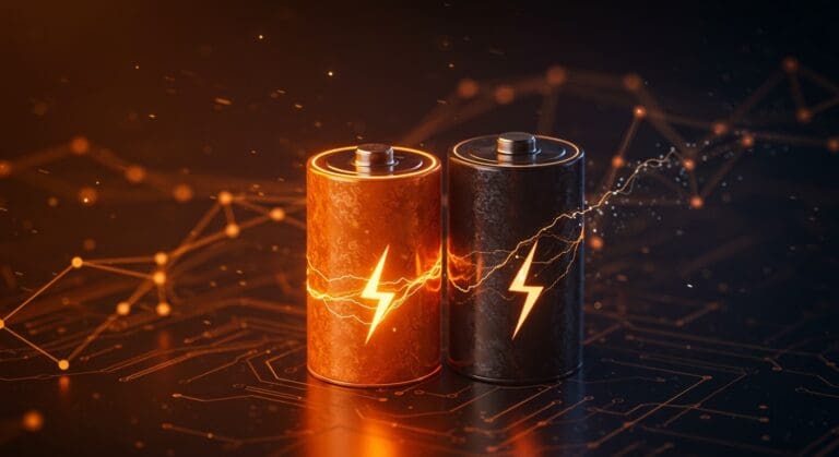 Comparativa de baterías de litio y sodio destacando innovación tecnológica y hardware sostenible en startups tech.