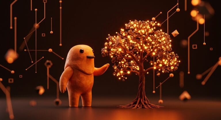 Índice concurrente Bf-Tree en Rust para SaaS y análisis big data con metáforas visuales de programación concurrente y tecnología open source.