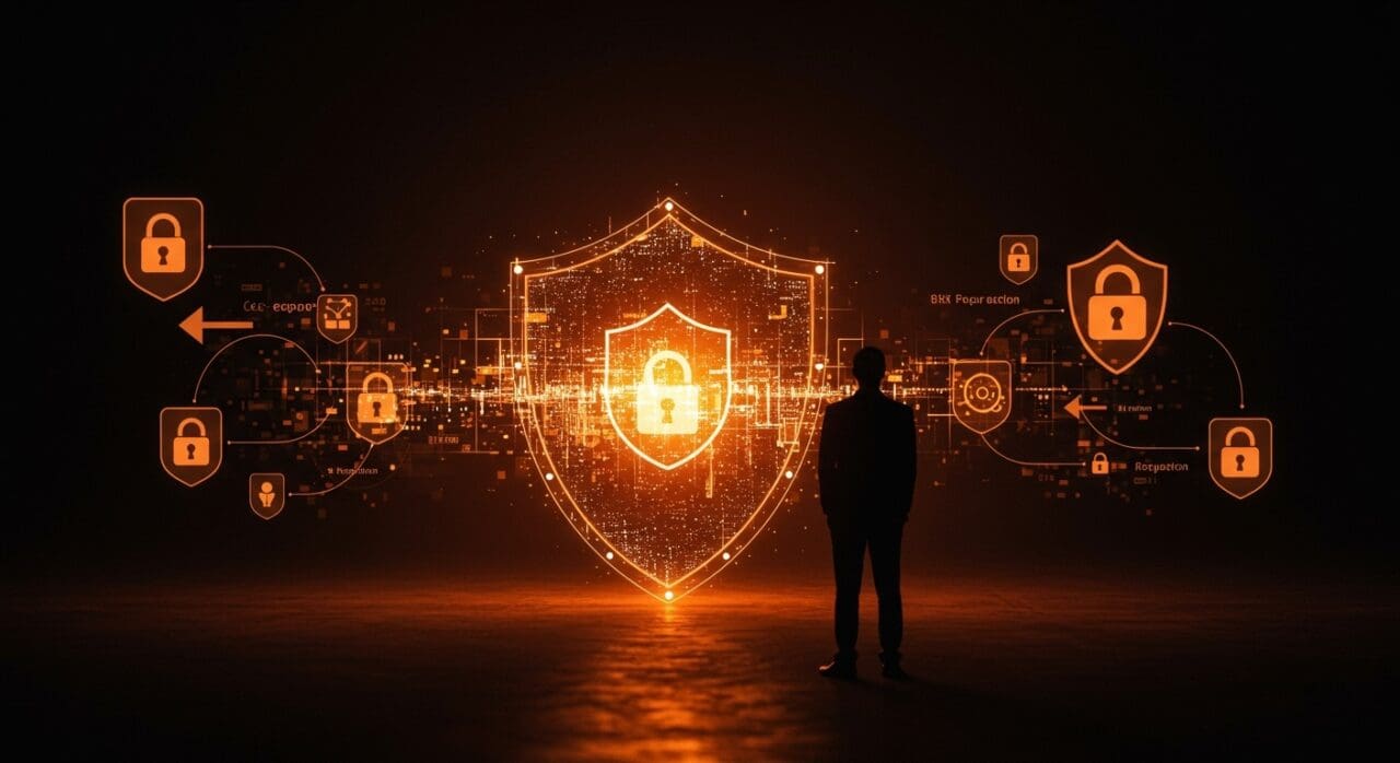 Visualización conceptual de la exención del gobierno del Reino Unido en la ley de ciberseguridad y su impacto en la regulación y riesgos digitales.