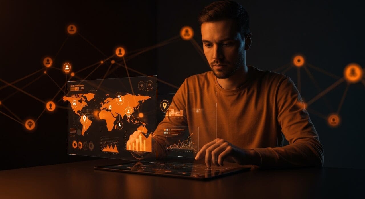 Founder utilizando una interfaz SaaS sencilla de GIS open source integrada en el ecosistema Potatoverse para desarrollo tecnológico ágil.