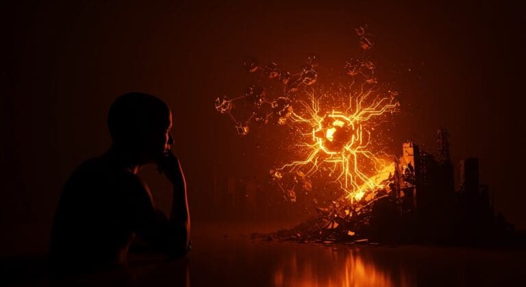 Imagen que representa la neurodivergencia detectando señales tempranas del colapso civilizatorio y potenciando la resiliencia en startups.