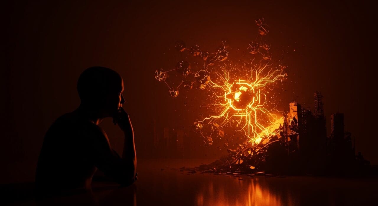 Imagen que representa la neurodivergencia detectando señales tempranas del colapso civilizatorio y potenciando la resiliencia en startups.