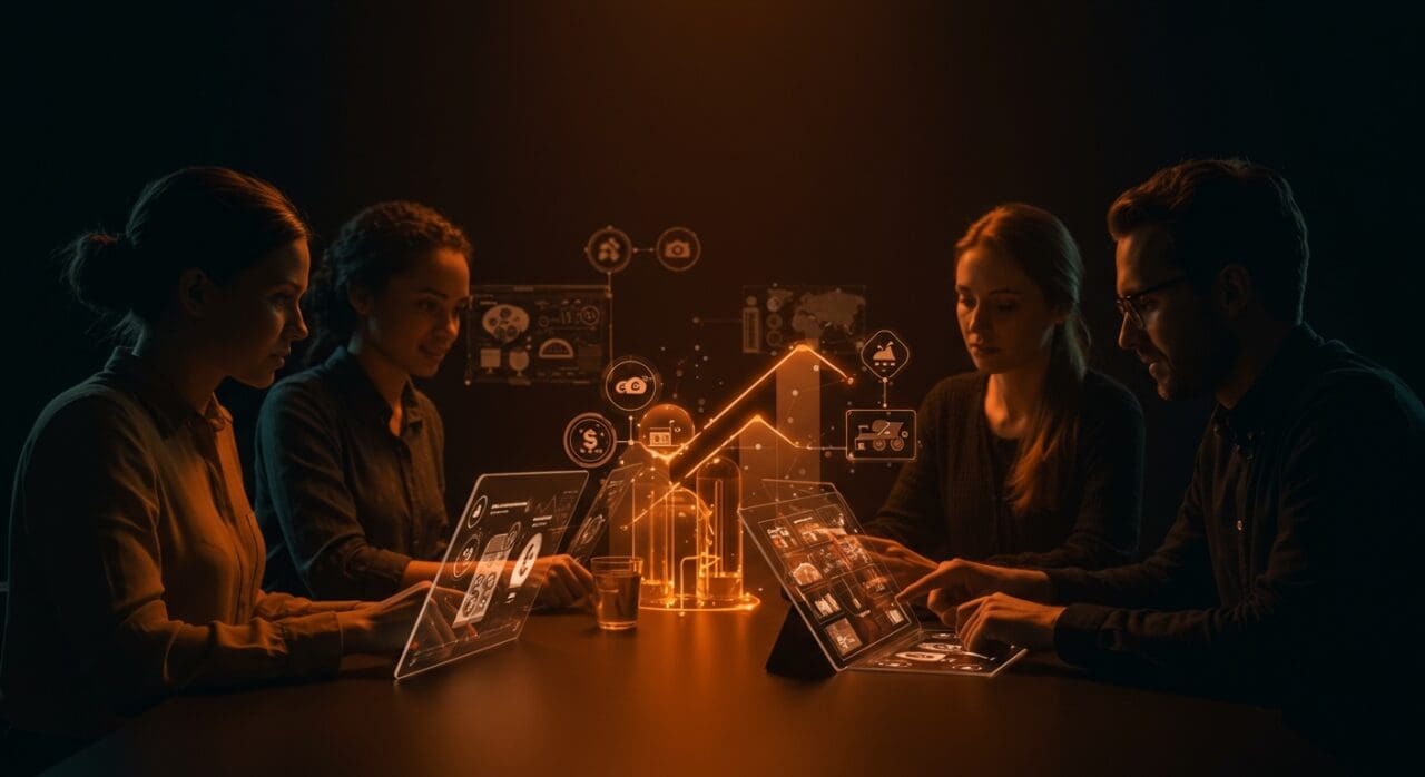 Startup foodtech innovadora colaborando en soluciones sostenibles y digitalizadas para la industria alimentaria.