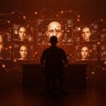 Investigación a Grok por deepfakes sexualizados con metáforas visuales de inteligencia artificial y ética en IA en startups.