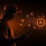 Conductor de DoorDash y red neural de inteligencia artificial ilustrando el fraude en economía on-demand y riesgos para startups.