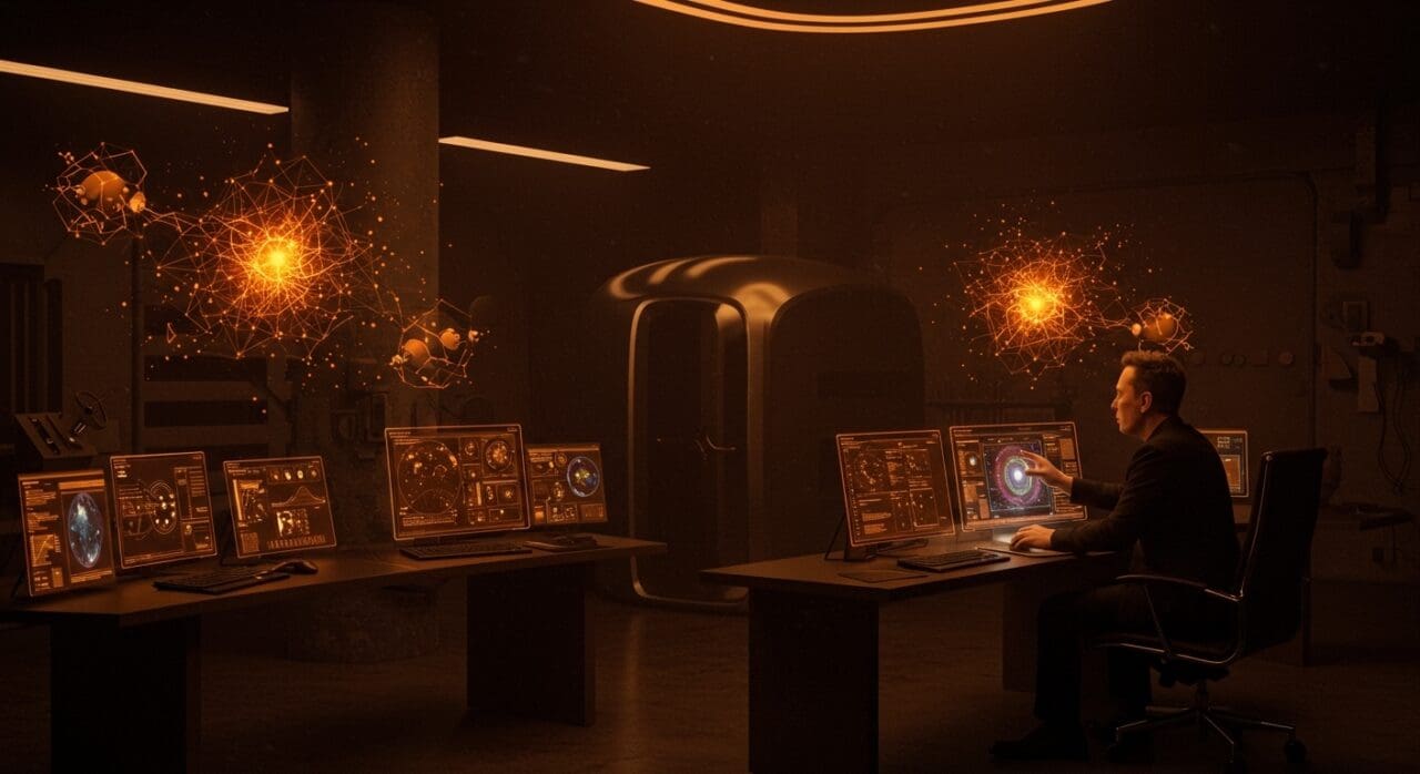 Elon Musk y la supercomputadora Dojo3 de Tesla en computación de IA aplicada al espacio, destacando innovación tecnológica y tendencias deep tech.