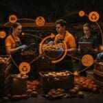 Distribución logística sostenible de excedente de papas en Berlín para reducir desperdicio alimentario en el mercado startup.