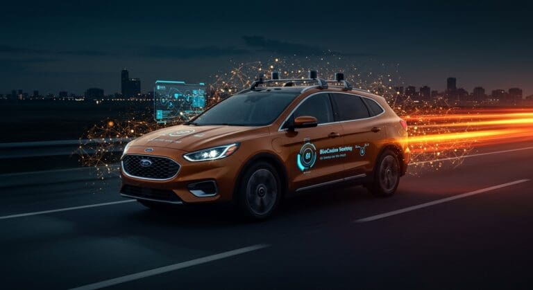 Ford con sistema BlueCruise usando IA aplicada para movilidad inteligente y reducción de costos.