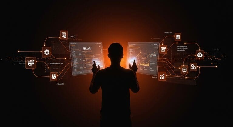 Comparativa visual de GitLab y GitHub mostrando automatización de workflow SaaS para founders tecnológicos, destacando ventajas en CI/CD y control privado.