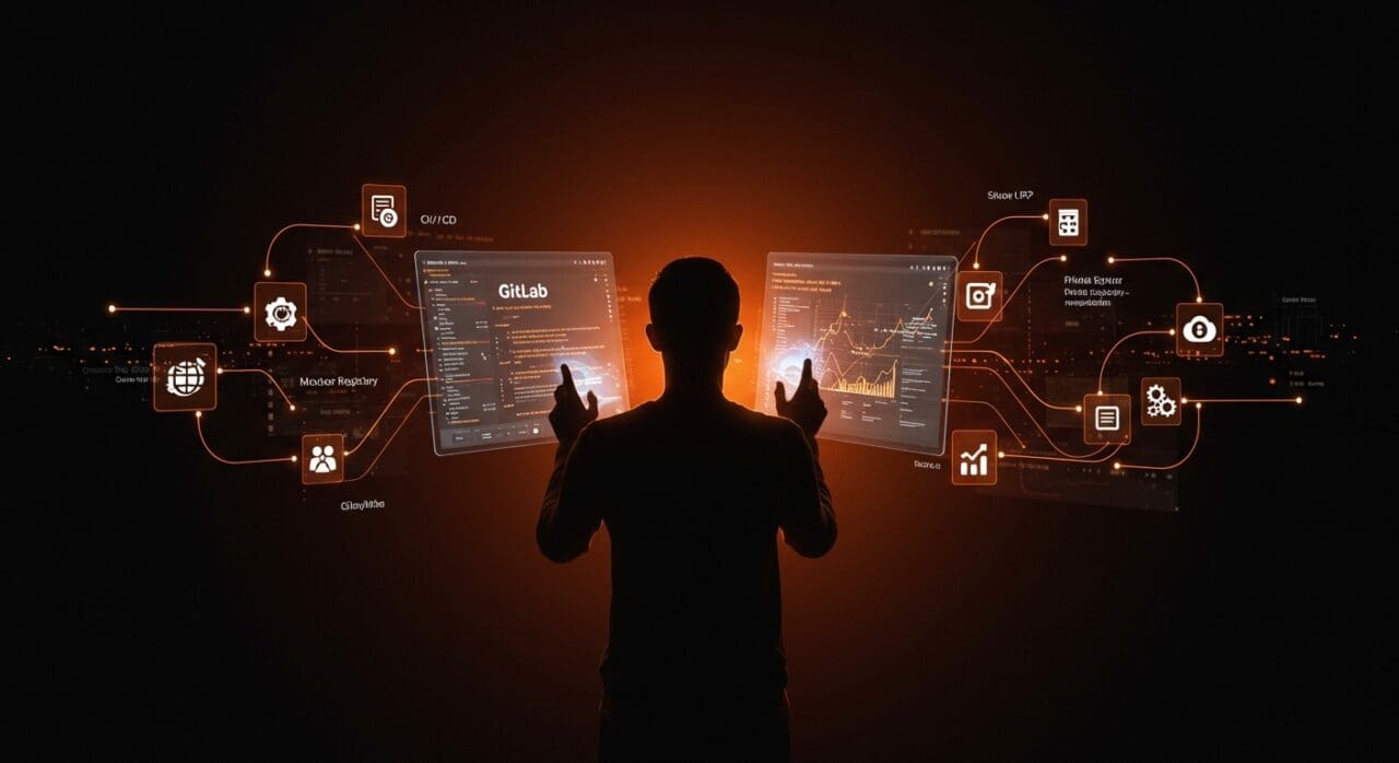 Comparativa visual de GitLab y GitHub mostrando automatización de workflow SaaS para founders tecnológicos, destacando ventajas en CI/CD y control privado.