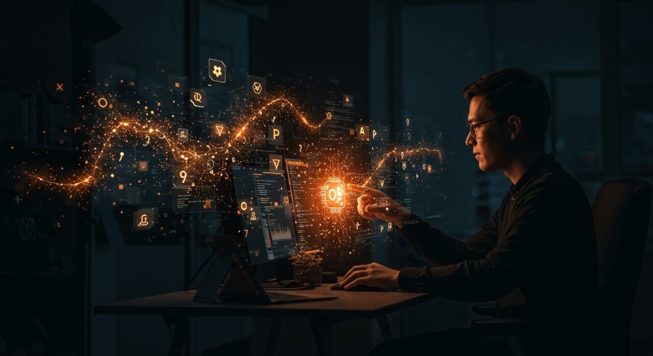 Lenguaje de programación GlyphLang integrando inteligencia artificial para desarrollo colaborativo de software con automatización y tokenización.