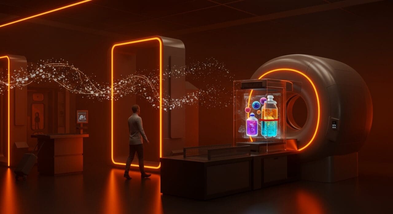 Tecnología CT en seguridad aeroportuaria eliminando la regla de líquidos en Heathrow, innovando procesos y oportunidades tecnológicas.