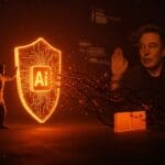 India ordena a X y Elon Musk corregir contenidos obscenos generados por IA Grok, simbolizando regulación y moderación en inteligencia artificial.