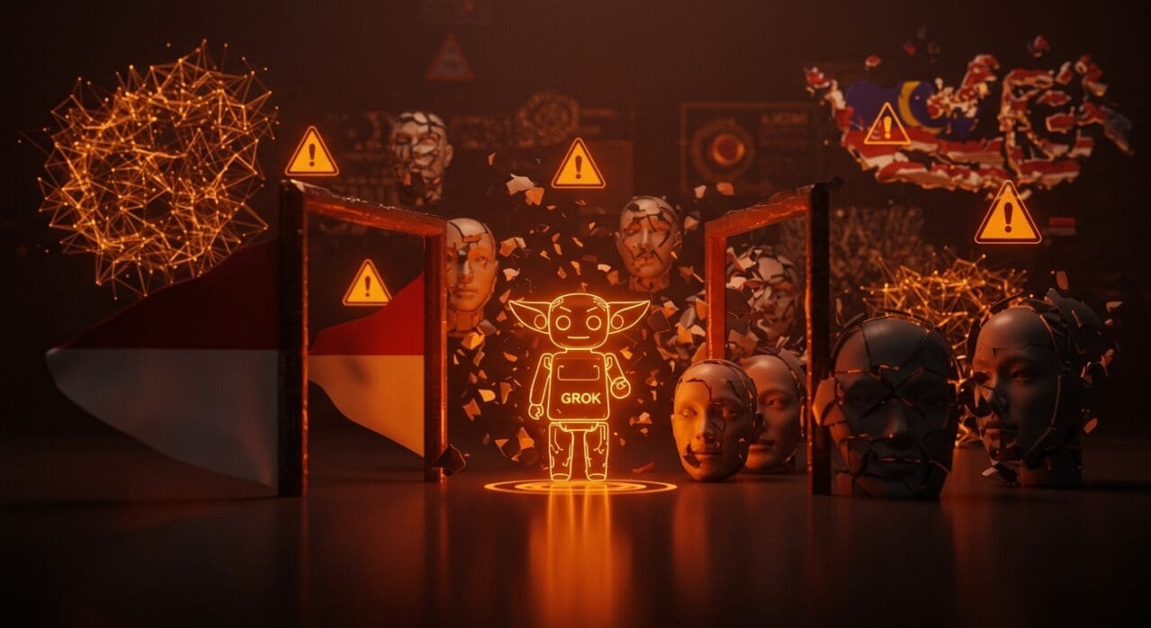 Bloqueo del chatbot Grok por Indonesia y Malasia debido a deepfakes sexualizados no consensuados y consideraciones de ética en IA y regulación tecnológica.