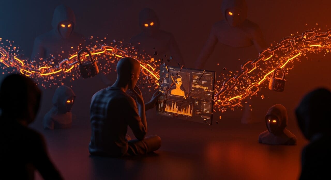 Imagen conceptual sobre ciberseguridad y protección de datos sensibles en startups tras el hackeo Vastaamo.