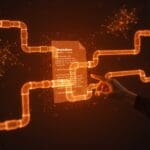 Visualización de markdown ejecutable y automatización con pipes Unix integrados con IA, representando workflows y orquestación en startups LATAM.