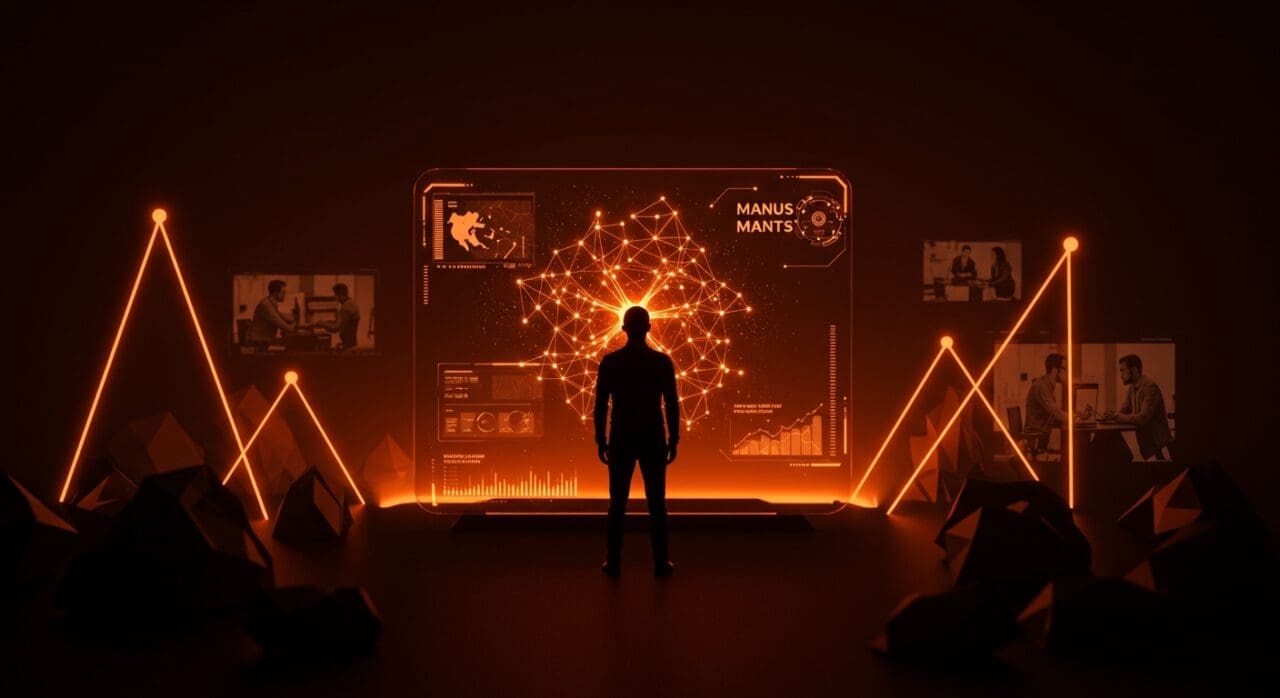 Representación visual del impacto de la adquisición de Manus por Meta en inteligencia artificial y oportunidades para startups latinas.