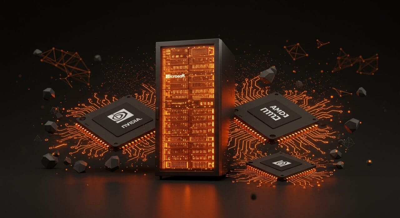 Microsoft mantiene compras de chips IA de Nvidia y AMD para escalar infraestructura en la nube con hardware especializado.