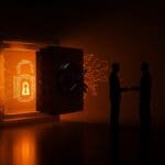 Escena editorial destacando la encriptación BitLocker y la colaboración de Microsoft y FBI en seguridad y privacidad informática.