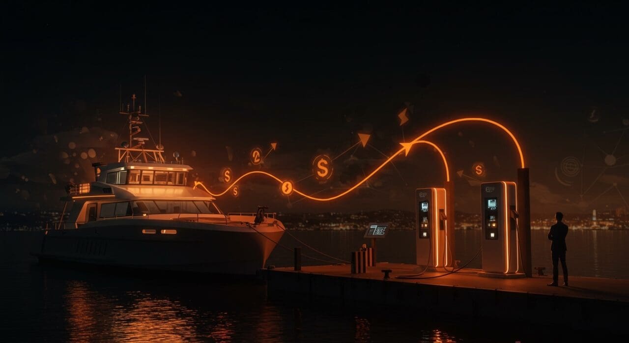 Startup de buques eléctricos e inversión sostenible en tecnología limpia para transporte marítimo en Singapur.